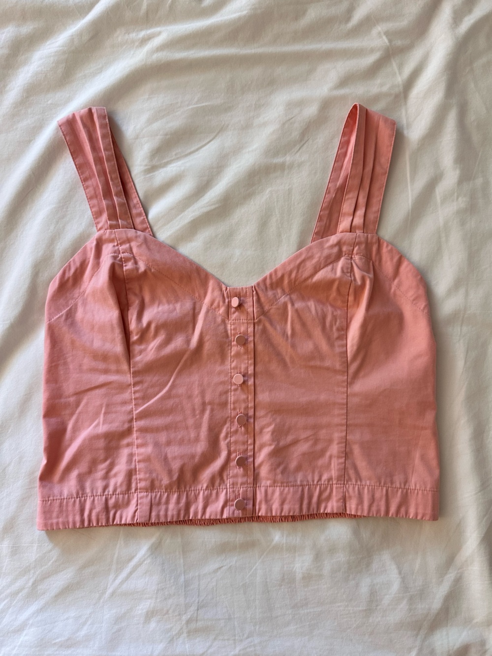 Abercrombie & Fitch Pink Button-Front Cropped Camisole